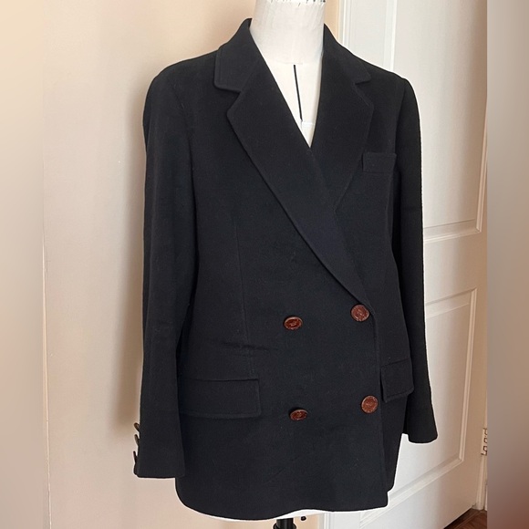 Celine Black Cashmere blazer jacket sz US 8 - Picture 3 of 16